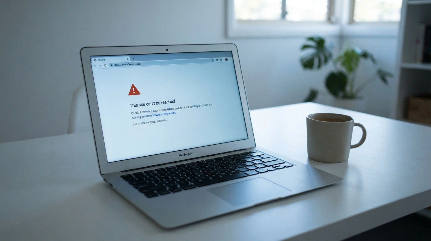 A browser window displaying an ACMA website-blocking notice with a list of blocked gambling domain names and the ACMA logo